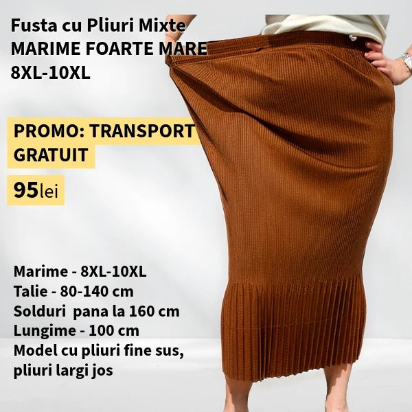 Fusta MARO cu Pliuri Mixte pentru MARIME FOARTE MARE - talie pana la 140cm