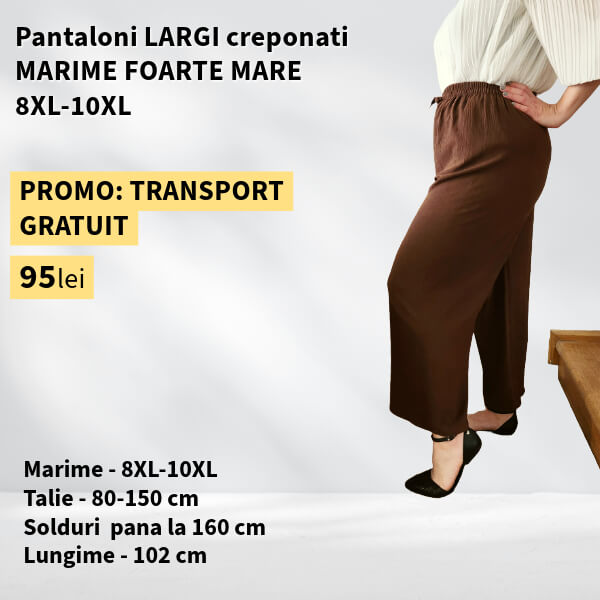 Pantaloni MARO, LARGI creponati MARIME FOARTE MARE - 8-10XL