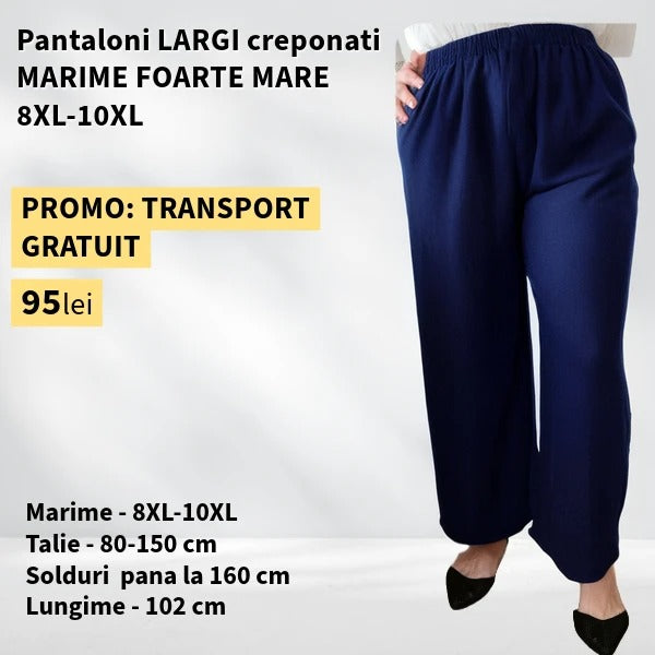 Pantaloni BLEUMARIN, LARGI creponati MARIME FOARTE MARE - 8-10XL