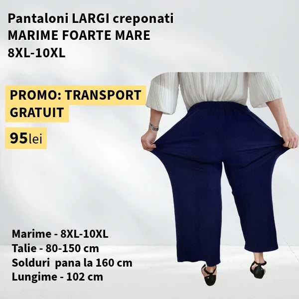 Pantaloni BLEUMARIN, LARGI creponati MARIME FOARTE MARE - 8-10XL