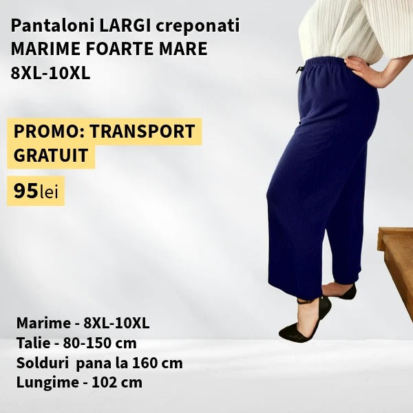 Pantaloni BLEUMARIN, LARGI creponati MARIME FOARTE MARE - 8-10XL