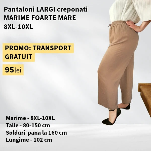Pantaloni CAMEL, LARGI creponati MARIME FOARTE MARE - 8-10XL