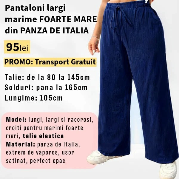 Pantaloni BLEUMARIN, LARGI MARIME FOARTE MARE din Panza de Italia