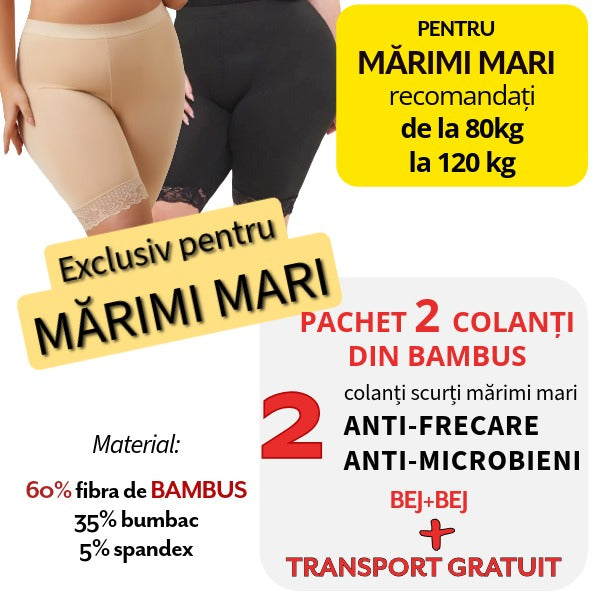 Pachet PROMO pentru MĂRIMI MARI: 2 Colanti din BAMBUS + Transport Gratuit