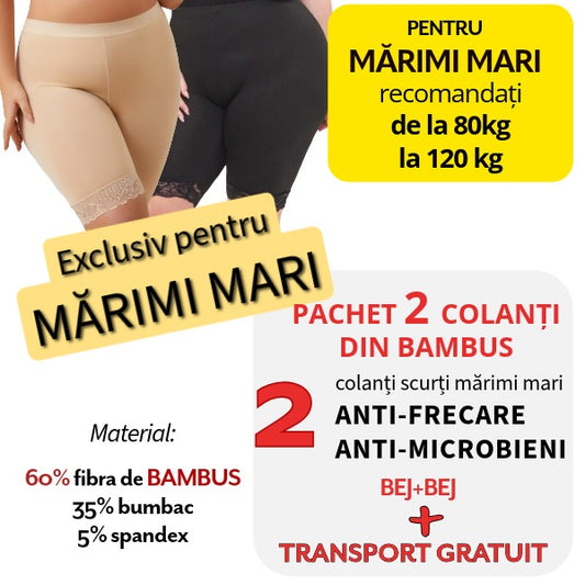 Pachet PROMO pentru MĂRIMI MARI: 2 Colanti din BAMBUS + Transport Gratuit
