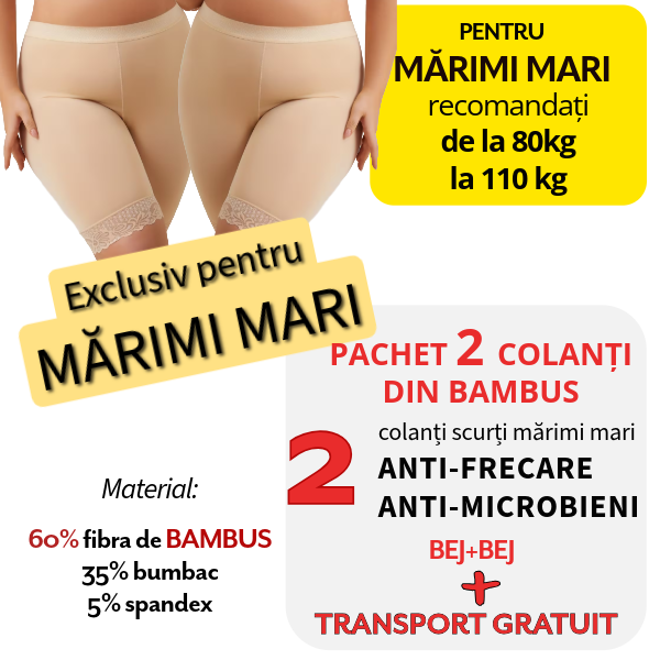 Pachet PROMO pentru MĂRIMI MARI: 2 Colanti din BAMBUS + Transport Gratuit