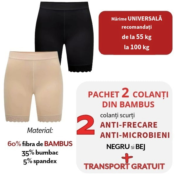 Pachet PROMO: 2 Colanti din BAMBUS Bej&Negru + Transport Gratuit