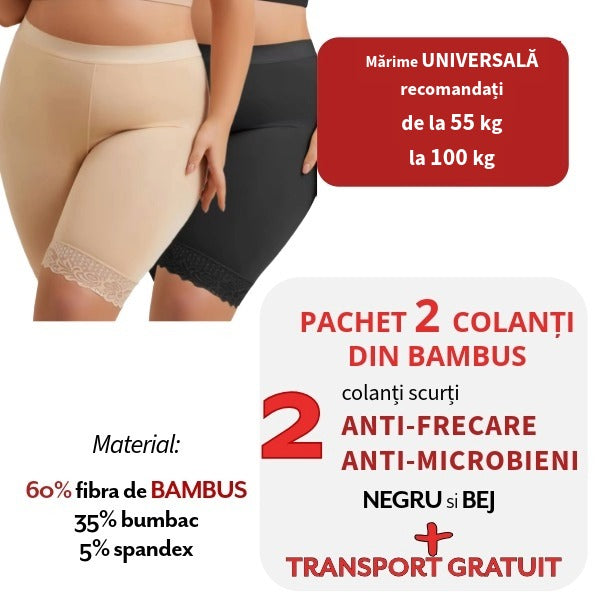 Pachet PROMO: 2 Colanti din BAMBUS Bej&Negru + Transport Gratuit