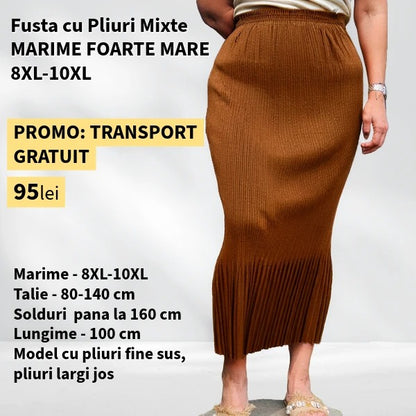 Fusta MARO cu Pliuri Mixte pentru MARIME FOARTE MARE - talie pana la 140cm