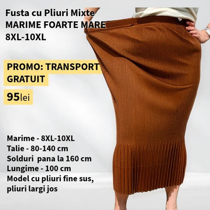 Fusta MARO cu Pliuri Mixte pentru MARIME FOARTE MARE - talie pana la 140cm