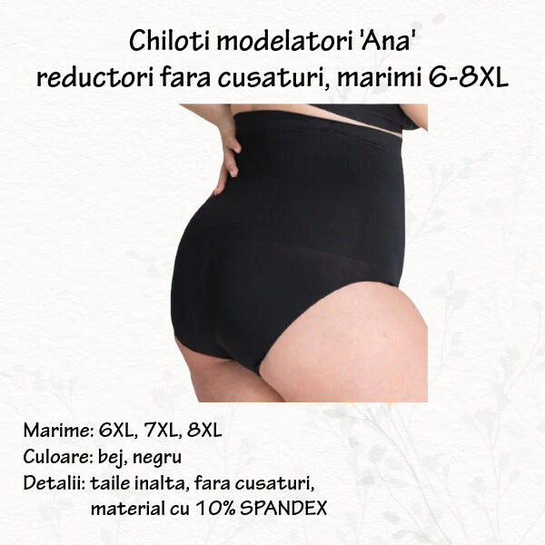 Chiloti modelatori 'Ana' reductori fara cusaturi, marimi 6-7XL