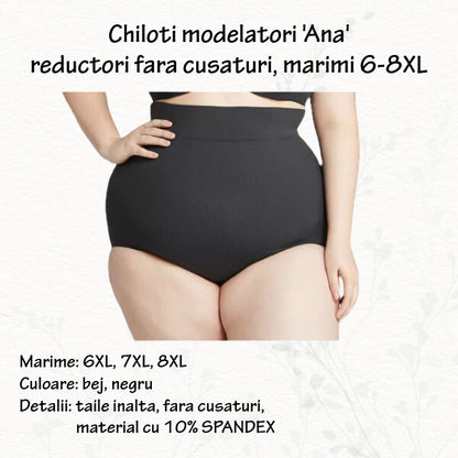 Chiloti modelatori 'Ana' reductori fara cusaturi, marimi 6-7XL