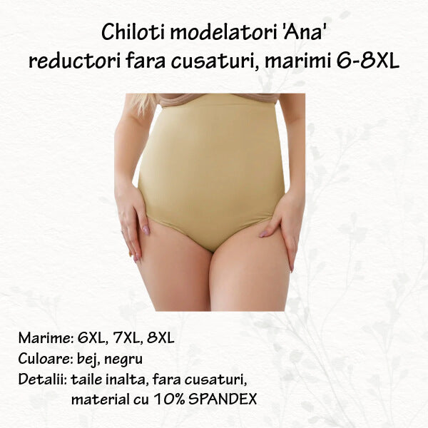 Chiloti modelatori 'Ana' reductori fara cusaturi, marimi 6-7XL