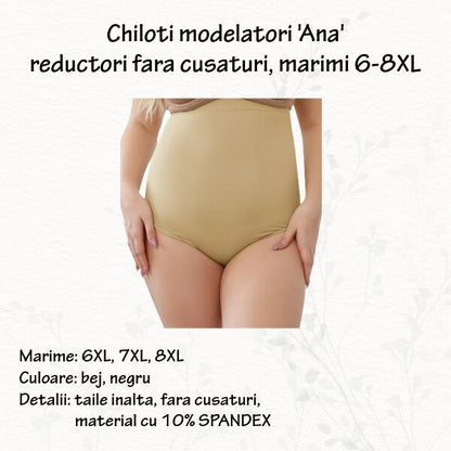 Chiloti modelatori 'Ana' reductori fara cusaturi, marimi 6-7XL