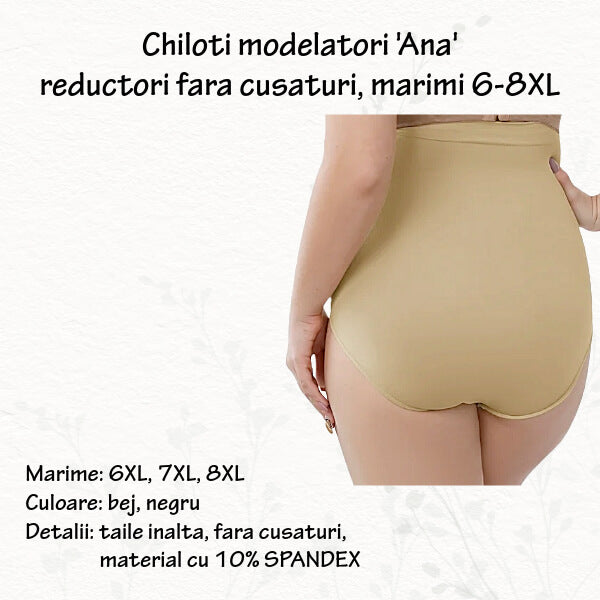 Chiloti modelatori 'Ana' reductori fara cusaturi, marimi 6-7XL