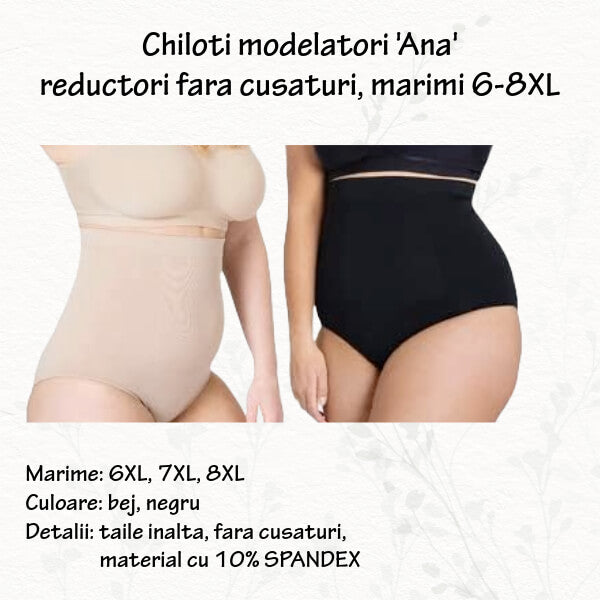 Chiloti modelatori 'Ana' reductori fara cusaturi, marimi 6-7XL