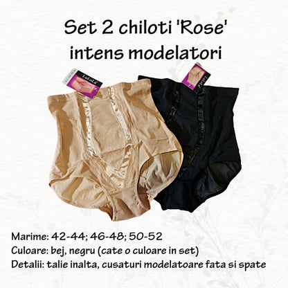 Set 2 chiloti 'Rose' intens modelatori XL