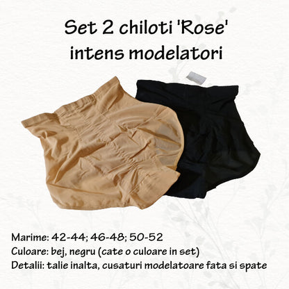 Set 2 chiloti 'Rose' intens modelatori XL