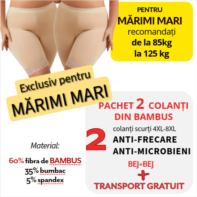 Pachet PROMO pentru MĂRIMI MARI: 2 Colanti din BAMBUS + Transport Gratuit