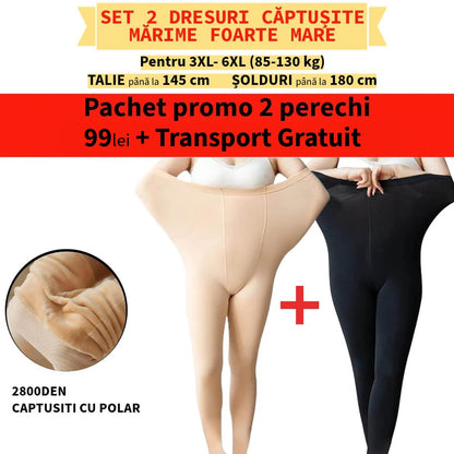 Set 2 dresuri groase pentru MARIMI MARI pana la 130kg captusite cu polar "blanita"