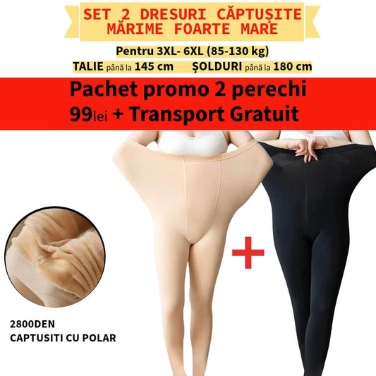 Set 2 dresuri groase pentru MARIMI MARI pana la 130kg captusite cu polar "blanita"