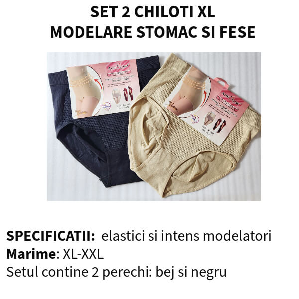 Set 2 chiloti 'Plise' modelare stomac si fese - XL-2XL