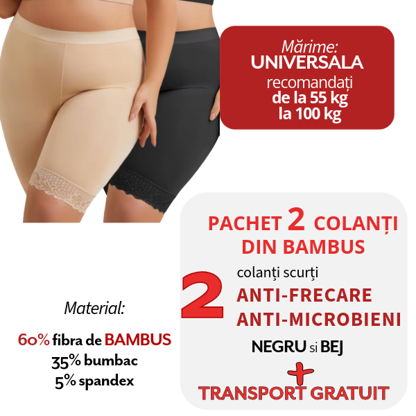 Pachet PROMO: 2 Colanti din BAMBUS - Negru si Bej + Transport Gratuit