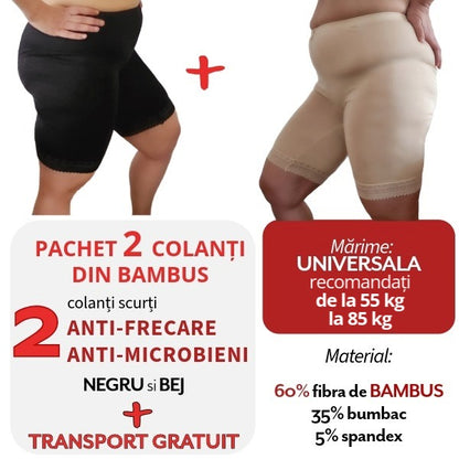 Pachet PROMO: 2 Colanti din BAMBUS - Negru si Bej + Transport Gratuit