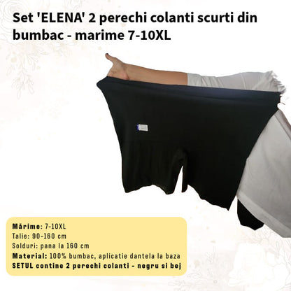 Set 'ELENA' 2 colanti scurti 100% bumbac pentru MARIMI FOARTE MARI - 7-10XL