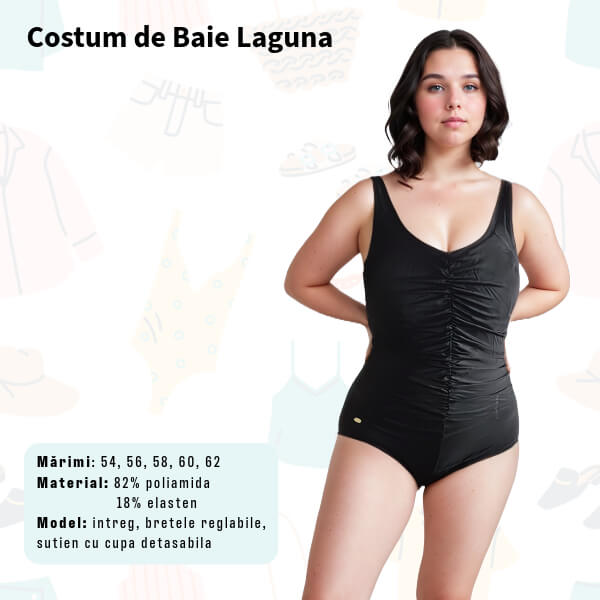 Costum de baie LAGUNA intreg pentru marimi mari - marimi 56-58