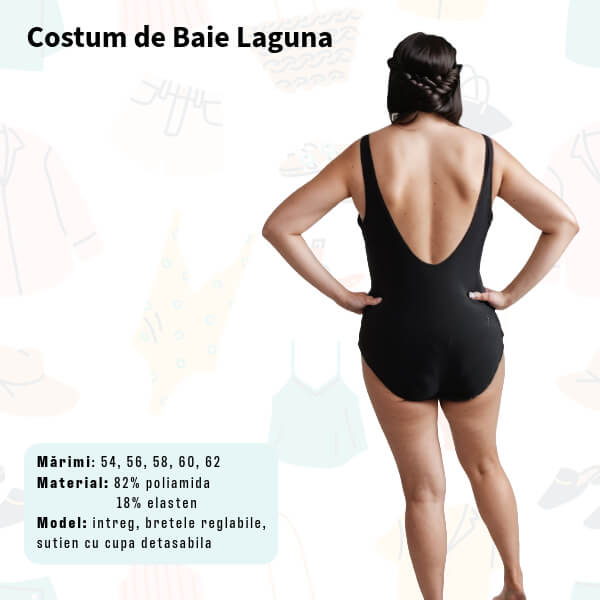 Costum de baie LAGUNA intreg pentru marimi mari - marimi 56-58