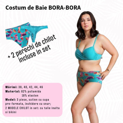 Costum de baie BORA-BORA 3 piese - marime 38, 40 (2chiloti in set)