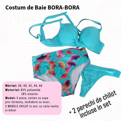 Costum de baie BORA-BORA 3 piese - marime 38, 40 (2chiloti in set)