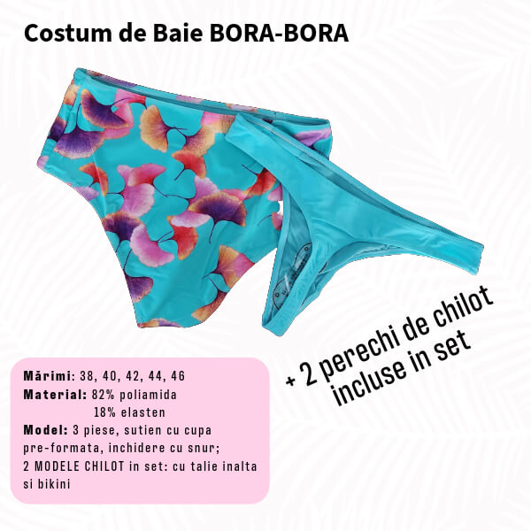 Costum de baie BORA-BORA 3 piese - marime 38, 40 (2chiloti in set)