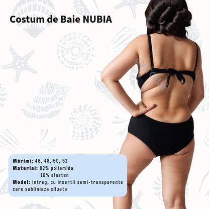 Costum de baie NUBIA intreg cu insertii semi-transparente - marime 48-52