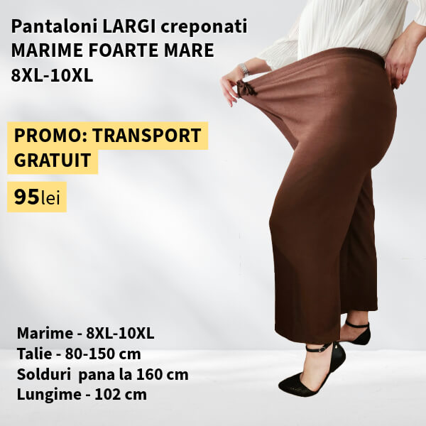Pantaloni MARO, LARGI creponati MARIME FOARTE MARE - 8-10XL