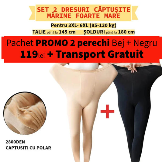 Set 2 dresuri groase pentru MARIMI MARI pana la 130kg captusite cu polar "blanita"