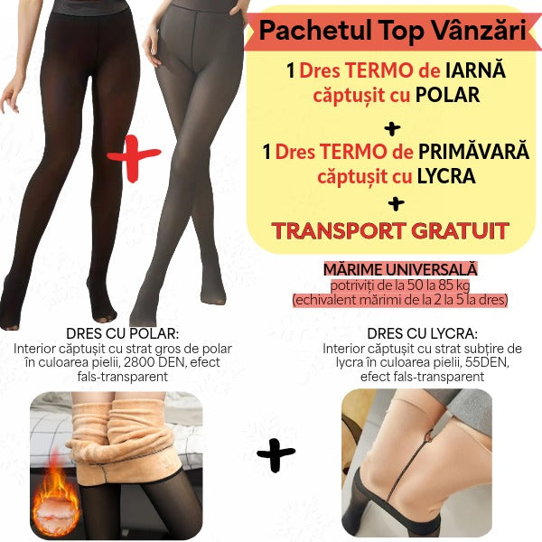 Pachet TOP VÂNZĂRI: 1 dres căptușit cu POLAR + 1 dres căptușit cu LYCRA + Transport Gratuit