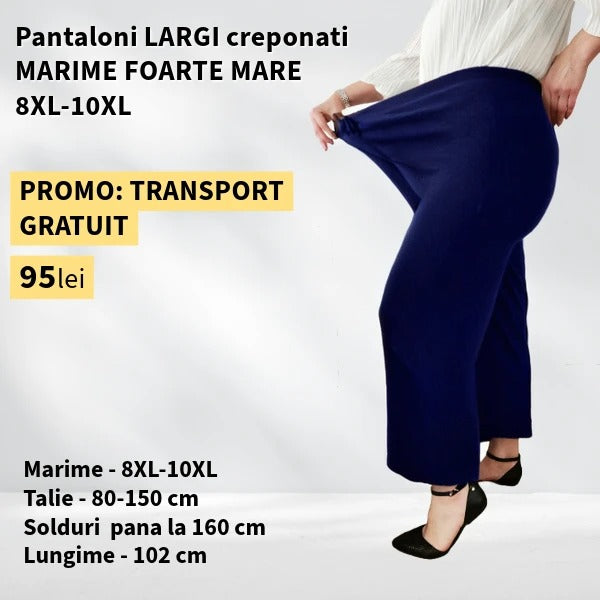 Pantaloni BLEUMARIN, LARGI creponati MARIME FOARTE MARE - 8-10XL