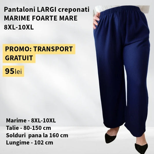 Pantaloni BLEUMARIN, LARGI creponati MARIME FOARTE MARE - 8-10XL