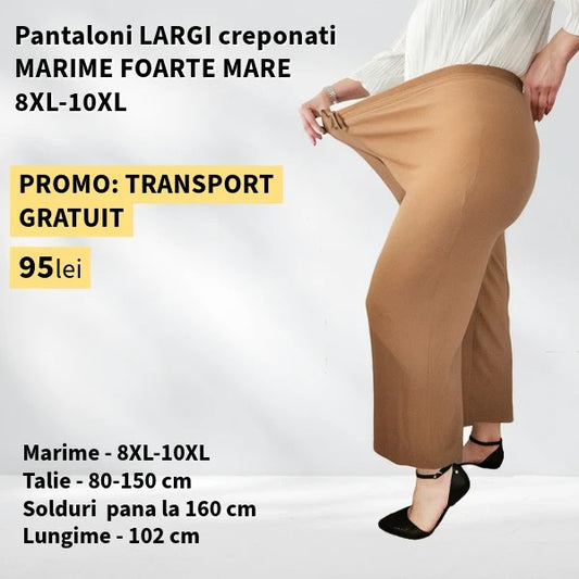 Pantaloni CAMEL, LARGI creponati MARIME FOARTE MARE - 8-10XL