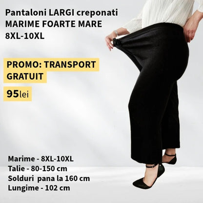 Pantaloni NEGRU, LARGI creponati MARIME FOARTE MARE - 8-10XL