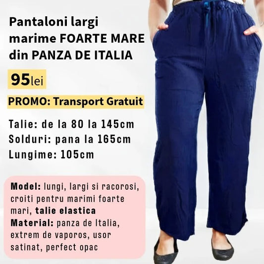 Pantaloni BLEUMARIN, LARGI MARIME FOARTE MARE din Panza de Italia