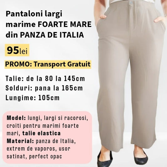 Pantaloni BEJ, LARGI MARIME FOARTE MARE din Panza de Italia