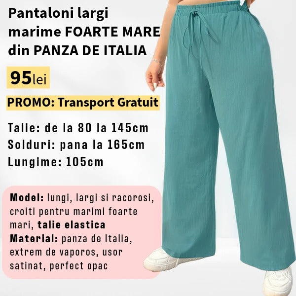 Pantaloni TURCOAZ PAL, LARGI MARIME FOARTE MARE din Panza de Italia