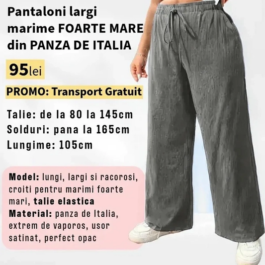 Pantaloni GRI, LARGI MARIME FOARTE MARE din Panza de Italia