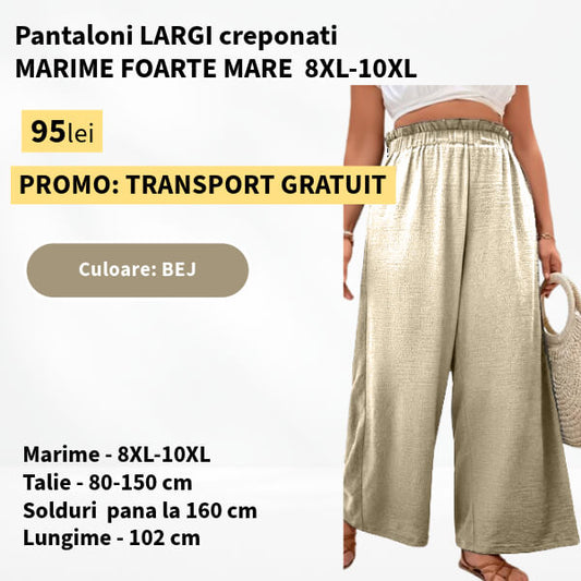 Pantaloni BEJ, LARGI creponati MARIME FOARTE MARE - 8-10XL