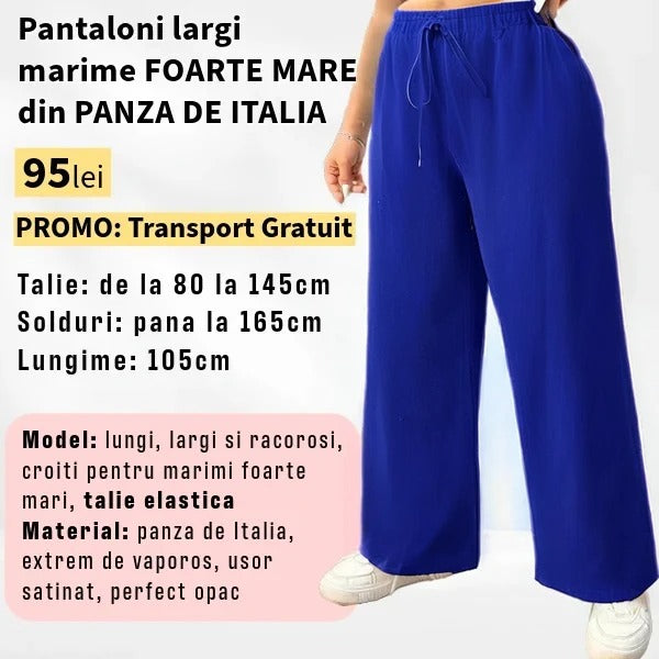 Pantaloni ALBASTRU, LARGI MARIME FOARTE MARE din Panza de Italia