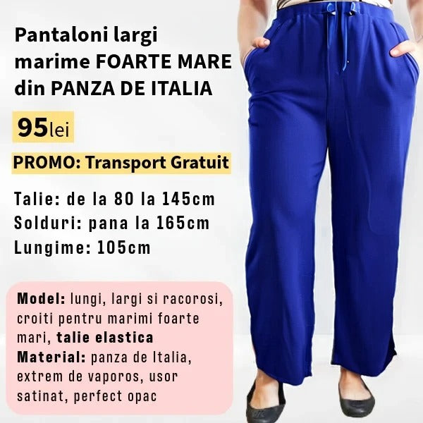 Pantaloni ALBASTRU, LARGI MARIME FOARTE MARE din Panza de Italia