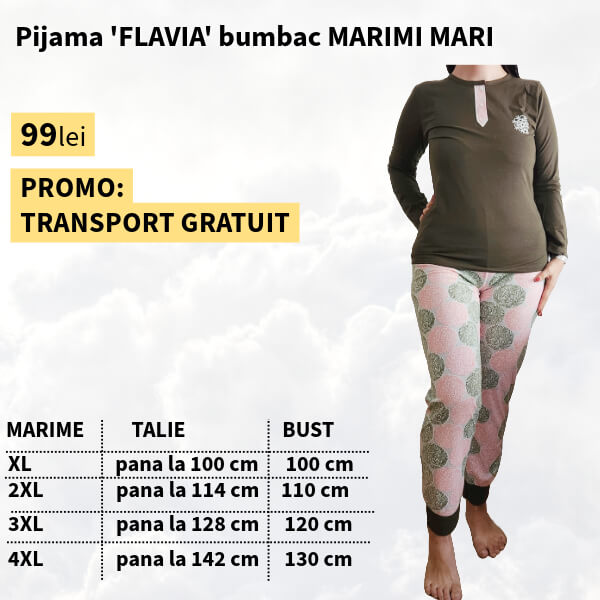 Pijamale FLAVIA bumbac pentru marimi mari -XL-4XL